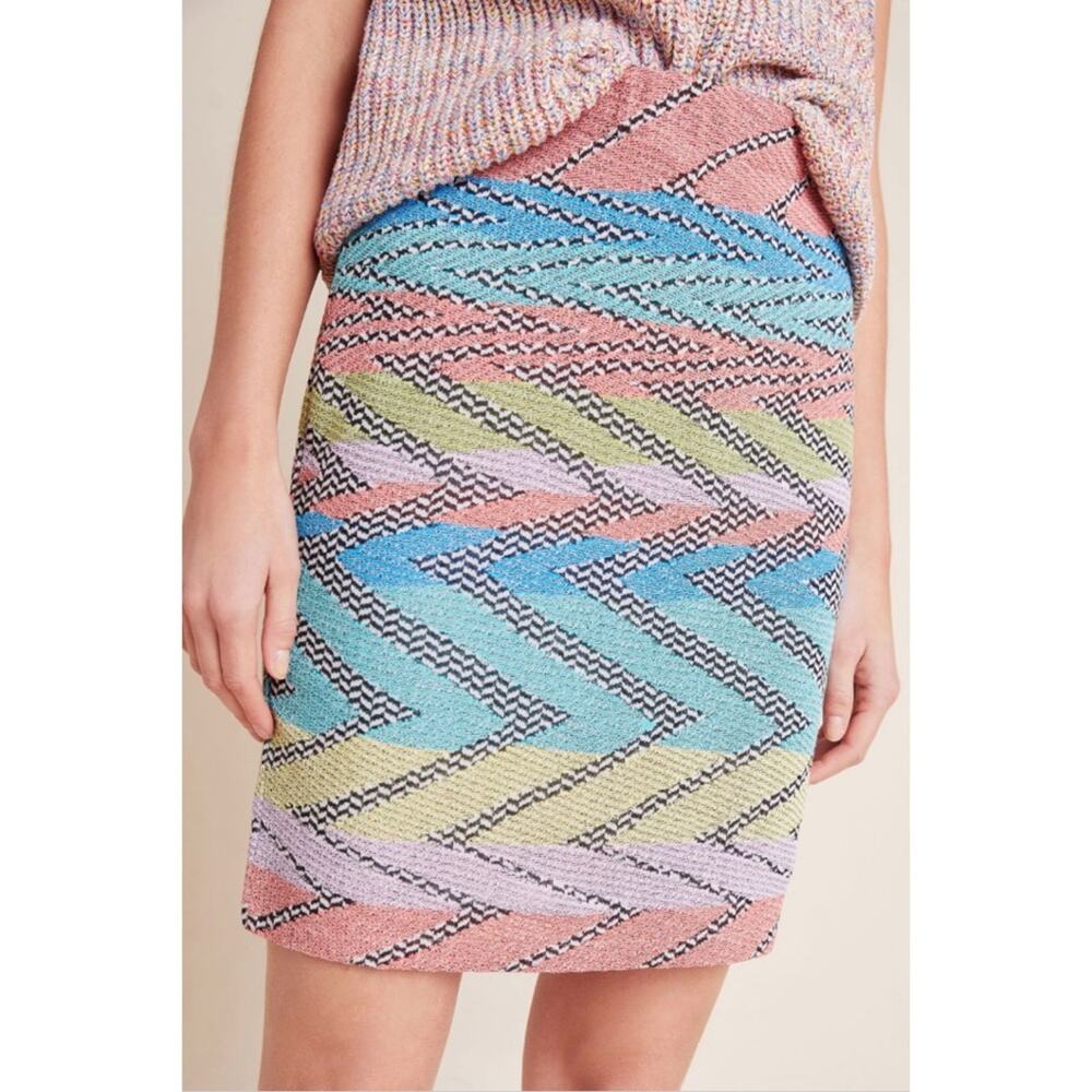 Anthropologie Aldomartins Siena Zig-Zag Mini Skirt, XS